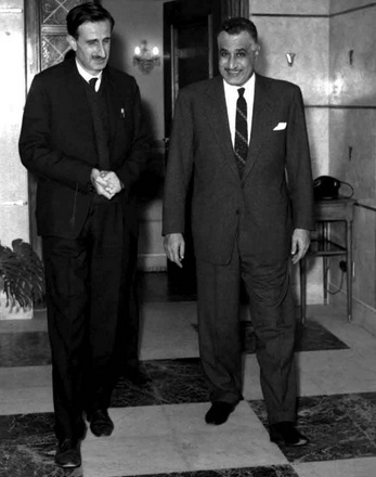 Kamal Joumblatt aux côtés de Gamal Abdel Nasser en 1966